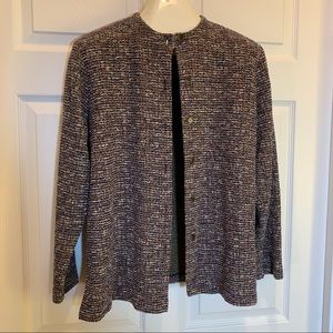 BonWorth Collarless Tweed Blazer Sweater Size M
